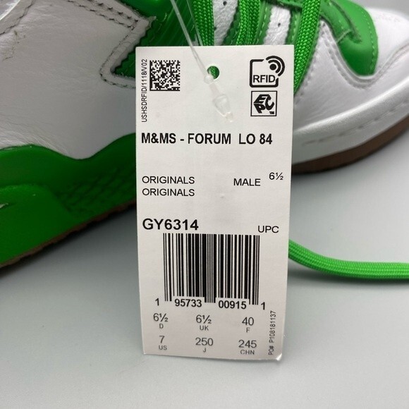 Adidas Originals Forum '84 Low 'Green' x M&Ms Men's Sneakers   -   Size: 7 - Picture 13 of 14